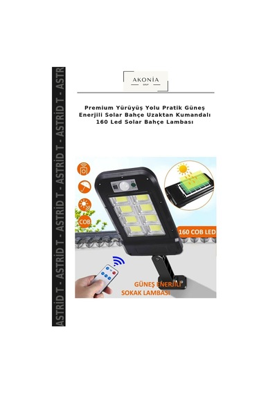 Premium Yürüyüş Yolu Pratik Güneş Enerjili Solar Bahçe Uzaktan Kumandalı 160 Led Solar Bahçe Lambası