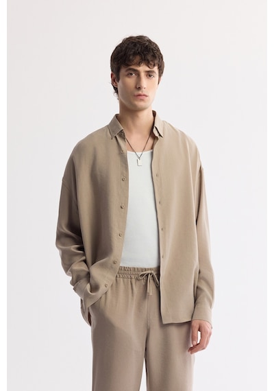 Avva Erkek Bej Beli Lastikli Bağcıklı Soft Touch Relaxed Fit Pantolon A51y3031