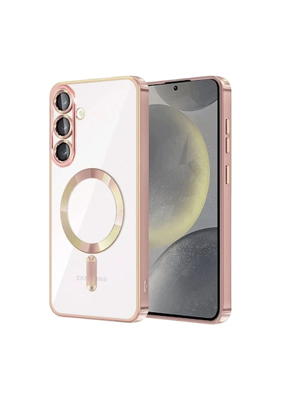 Samsung Galaxy Uyumlu A27 5g Kılıf M-safe Özellikli Kamera Lensli Korumalı Şeffaf Silikon Kapak Rose