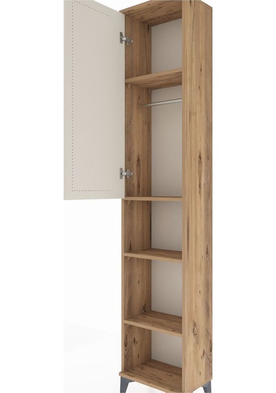 Arges Dolap 4 Raflı Tek Kapaklı Tek Askılı 44x30x221 Çam-aytaşı Atlas Çam