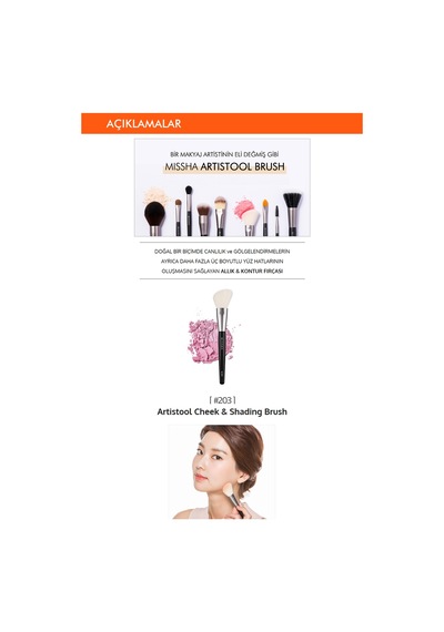 Missha Artistool Cheek & Shading Brush Allık Ve Gölgelendirme Fırçası #203