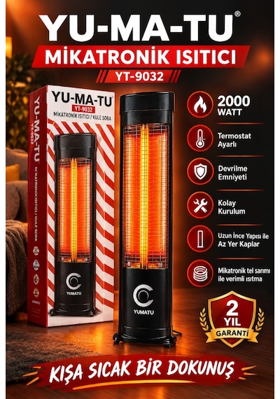 Yumatu YT-9032 2000W Mikatronik Kule Tipi Isıtıcı