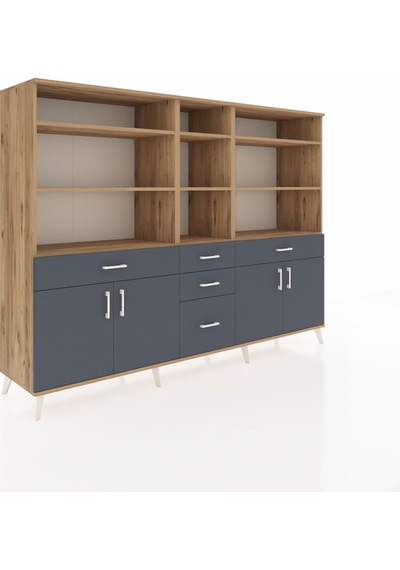 Hyperion Dolap 11 Raflı 5 Çekmeceli 4 Kapaklı 220x44x163 Çam-antr Çam-antrasit Hyperion Dolap 11 Raflı 5 Çekmeceli 4 Kapaklı 220x44x163 Çam-antr Çam-antrasit