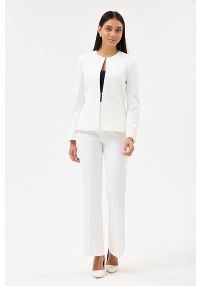 Velnara Moda Kırık Beyaz Klasik Kadın Takım Elbise-sıfır Yaka Ceket & İspanyol Paça Pantolon Kırık Beyaz - 927017052 Kırık Beyaz Velnara Moda Kırık Beyaz Klasik Kadın Takım Elbise-sıfır Yaka Ceket & İspanyol Paça Pantolon Kırık Beyaz - 927017052 Kırık Beyaz