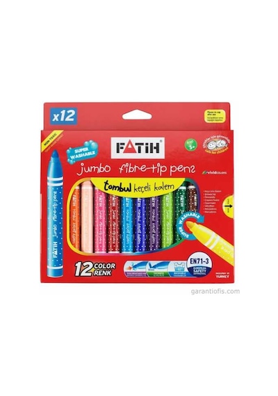 Fatih Jumbo Keçeli Kalem 12 Renk 34260