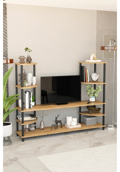 Neoline 150 Cm Tv Ünitesi Çok Raflı Modern Tv Sehpası - Meşe Meşe Neoline 150 Cm Tv Ünitesi Çok Raflı Modern Tv Sehpası - Meşe Meşe