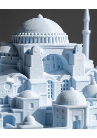 Ayasofya Camii Biblosu 3d Mimari Maket Heykel Kırık Beyaz 15 Cm Masaüstü Kitaplık Dekoru Tarih Severlere Ofis Hediyesi 15cm