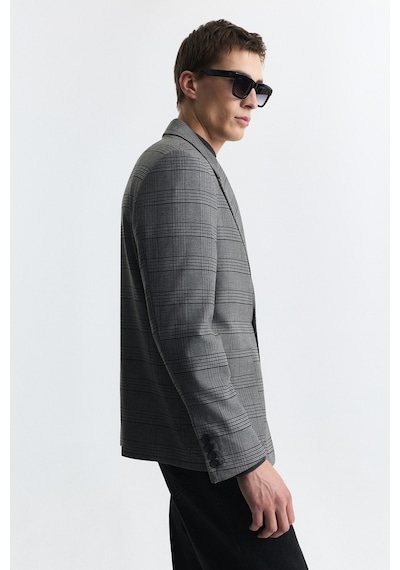Antioch Ekose Relax Fit Blazer Ceket Gri