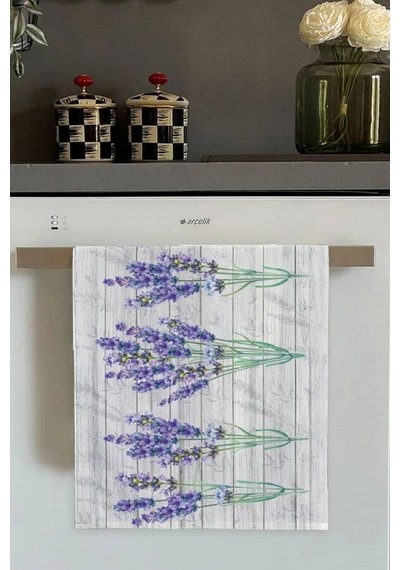 Mor Lavanta Desenli Fırın Mutfak Havlusun11