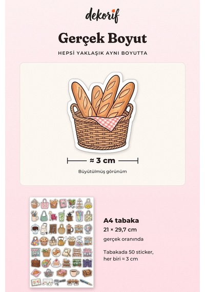 Renkli Çarşı Dükkanları Sticker Seti 100 Adet - Kafe Kitapçı Fırın Butik Temalı Ajanda Çıkartma Çok Renkli