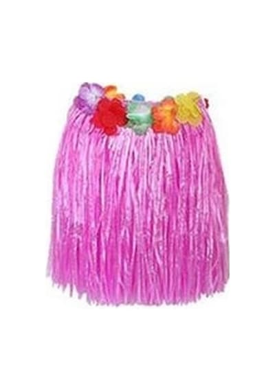 Hawaii Hula Eteği Pembe Renk 40  Cm