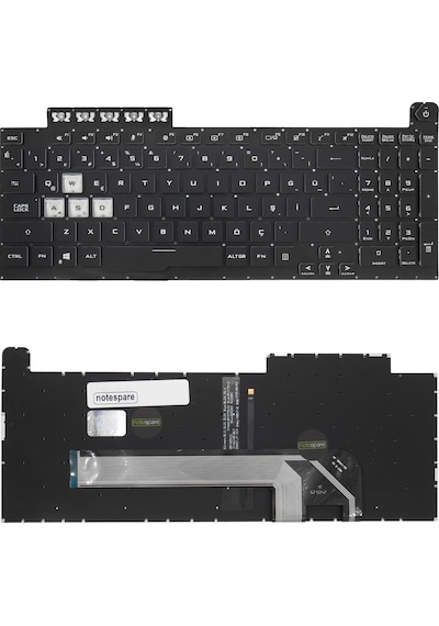 Asus Uyumlu Tuf Gaming A15 Fa506ıh-bq196t, A15 Fa506ıh-hn128ts Işıklı Klavye Siyah Tr