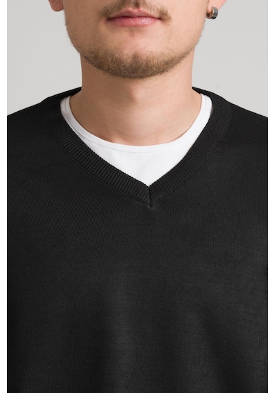 Regular Fit V Yaka Pamuklu Basic Erkek Triko Kazak 001