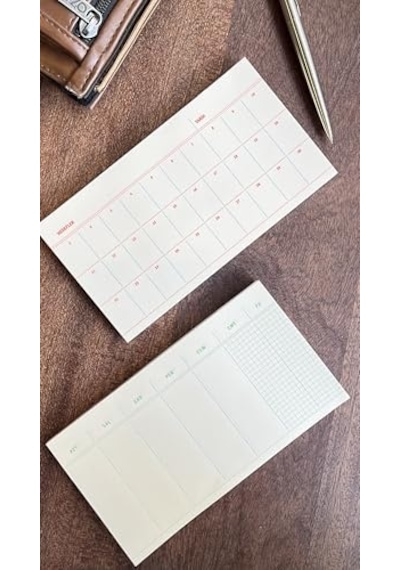 4'lü Masaüstü Tarihsiz Planlayıcı Set Hedefler, Haftalık Planlayıcı, Noktalı Ve Çizgili Notepad Çok Renkli
