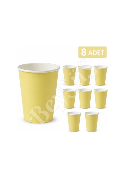 Parti Kağıt Bardak 8li Sarı Diğer