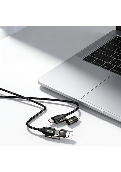 Go Des Gd-uc831 4in1 Pd Çoklu Usb-a + Type-c To Type-c + Lightning Şarj Data Kablosu 65w 1.2m Siyah