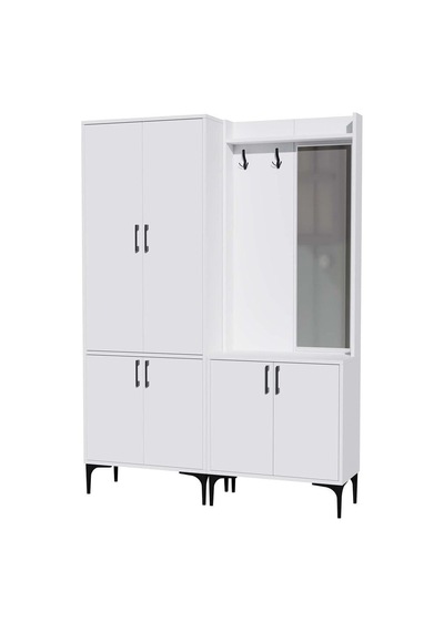 Mezza Set 5030-5010 Royal Sağ Aynali 6 Kapakli 7 Askili Portmanto Beyaz Diğer