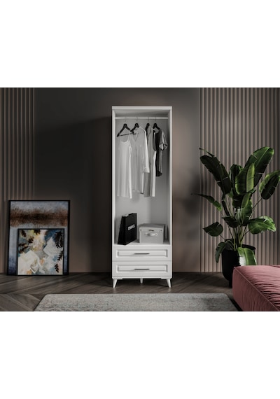 GuneyStore Gözde 2 Kapaklı Komple MDF Beyaz Gardırop