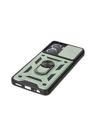 Vivo Y16 Kılıf Pars Lens Yüzüklü Silikon - Yeşil 0.2M-Çok Renkli