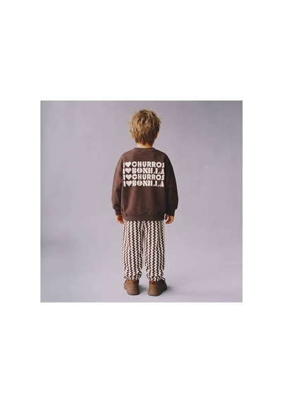Poala Kids Kahve Çizgili Balloon Jeans