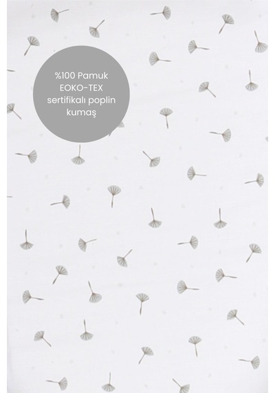%100 Pamuk Eoko-tex Sertifikalı Poplin Emzirme Önlüğü Gri Desenli Emzirme Önlüğü