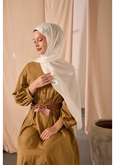 Silk Home Janjan Şal Tek Taraflı Beyaz Kendinden Çizgi Dokulu Parlak Yüzeyli 75x190 Çok Renkli
