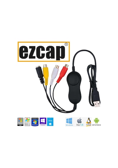 Ezcap 158 Macintosh İmac Macbook Windows 10 Uyumlu Usb 2.0 Analog Video Capture