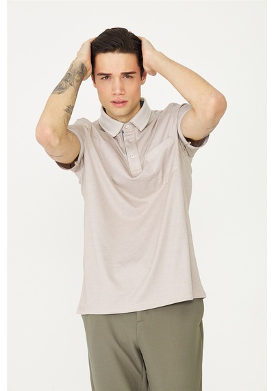 Bej Polo Yaka T-shirt Bej
