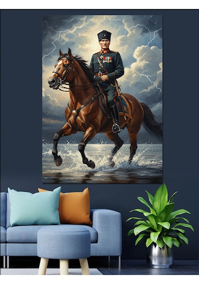 Ahşap Tablo At Üstünde Atatürk