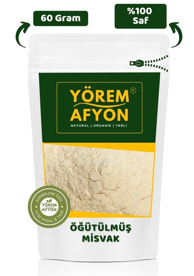 Yörem Afyon %100 Saf Misvak Ağaçlarının Elde Edilen Yenebilir Öğütülmüş Misvak Tozu Salvadora Persica 60gr.