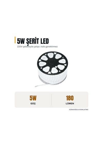 Cata Dış Mekan 120 Led& 8217 Li Şerit Led 220v Kırmızı Işık 25 Metre - Ct-4550k-25