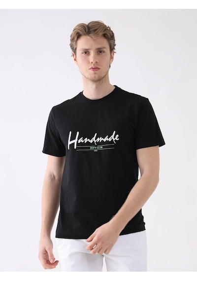 Dufy Siyah Erkek Regular Fit O Yaka Tshirt - 94356 Siyah