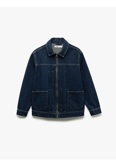 Koton Fermuarlı Pamuklu Cepli Dikiş Detaylı Gömlek Yaka Denim Ceket Koyu İndigo 5sam50022nd Indıgo Koton Fermuarlı Pamuklu Cepli Dikiş Detaylı Gömlek Yaka Denim Ceket Koyu İndigo 5sam50022nd Indıgo