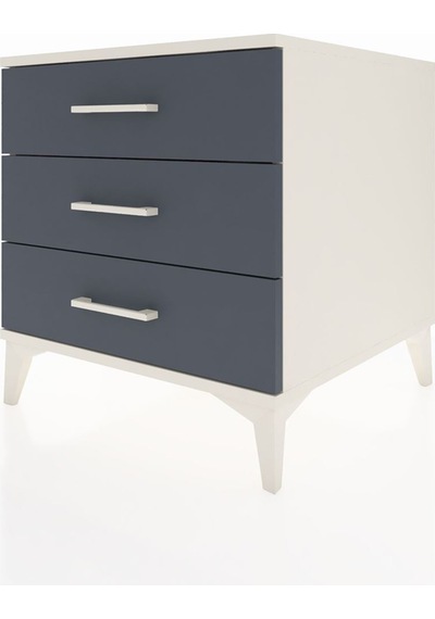 Kronos Komodin 3 Çekmeceli 60x59x64 Aytaşı-antrasit Aytaşı