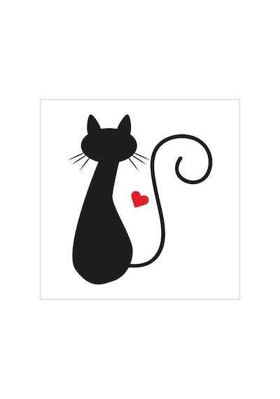 Kalpli Kedi Folyo Sticker 160cm Uzunluk Siyah