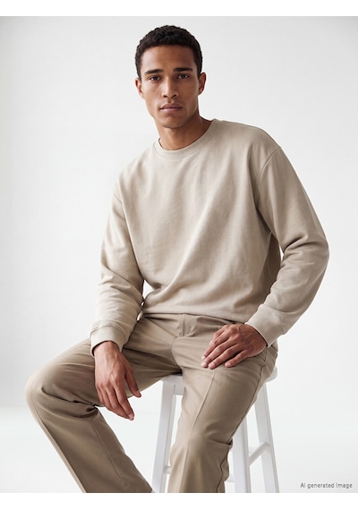 Lcw Vision Bej Bisiklet Yaka Erkek Sweatshirt