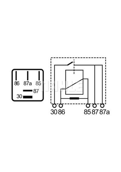 Mahle 12v Röle 5 Uçlu 15/40a Çift Platin 87a Diyotlu 30-85-86-87-87a