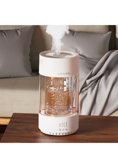 Lenyes Lhu05 Zaman Ayarlı Rgb Atmosfer Işıklı Aydınlatma Akıllı Isıtmalı Hava Nemlendirici Beyaz