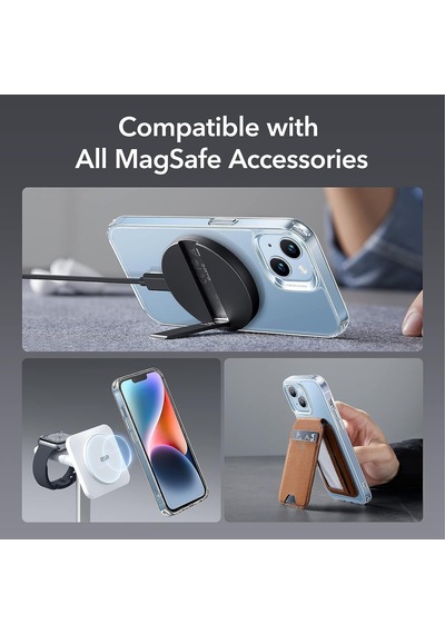 İphone 15 Plus İçin Magsafe Özellikli Çok Şık Şeffaf Kılıf Kablosuz Şarj Özellikli