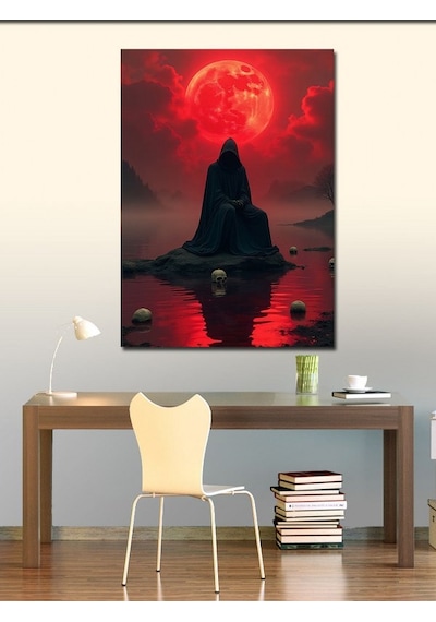 Kanvas Tablo Kızıl Ay Ve Karanlık 100cmx140cm