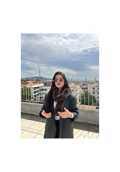 Mollycrush Kadın Peluş Atkı Yumuşak Dokulu, Sıcak Tutan Ve Şık Kış Aksesuarı Kahverengi