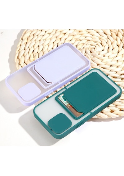 Fitcase Apple Uyumlu iPhone 12 Pro Kilif Cardy Kartlik Cepli Mat Kapak 514448012