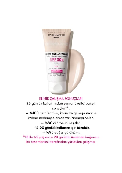 Byphasse  3'ü 1 Arada Renkli Güneş Kremi Light SPF50+ 50 ML