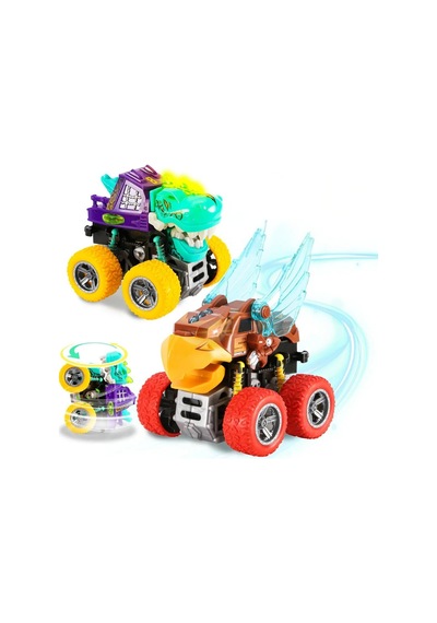 Kartal Temalı Canavar Araba - 360 Derece Takla Atan Atalet Motorlu Monster Truck Oyuncak Çok Renkli