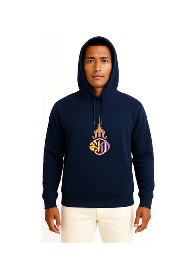 Bahriyeli Collection Kapüşonlu Monarşi Tayland Bayrağı Tayland Crown Prince Göğüs Baskılı Unisex Sweatshirt Lacivert