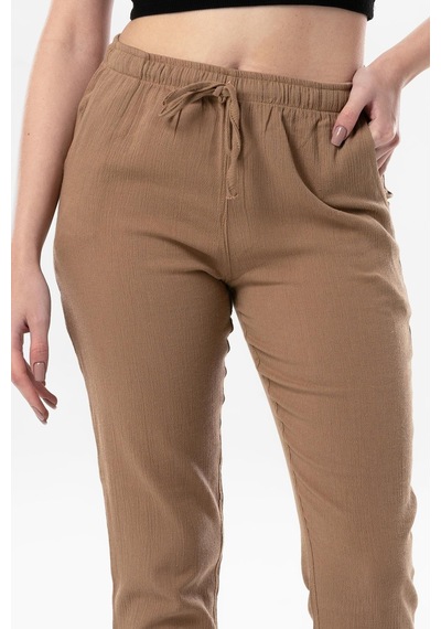 Eliş Şile Bezi Şile Bezi Çift Cepli Unisex Yazlık Pantolon Vizon Vzn-vizon Vizon