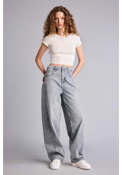 Defacto Baggy Fıt Yüksek Bel Uzun Jean Yıkamalı Pantolon H1642ax26smnm55 Gri-nm55 Defacto Baggy Fıt Yüksek Bel Uzun Jean Yıkamalı Pantolon H1642ax26smnm55 Gri-nm55