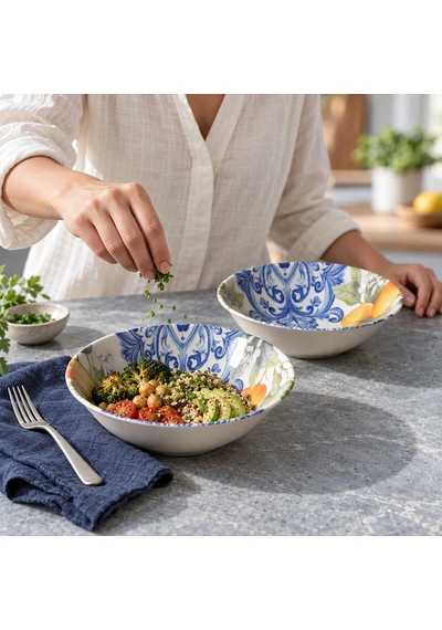 Güral 2 Parça Portakal Detaylı 23 Cm Salata Kasesi 55501 Diğer