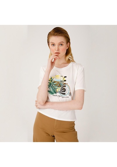 Biggdesign Nature Boğazda Bisiklet Kadın T-shirt 001