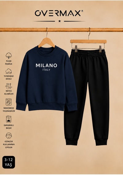 Overmax Milano Baskılı Çocuk Kapüşonsuz Sweatshirt Eşofman Takımı 3-12 Yaş Lacivert Üst-siyah Alt - 918973686 Lacivert Üst-siyah Alt Overmax Milano Baskılı Çocuk Kapüşonsuz Sweatshirt Eşofman Takımı 3-12 Yaş Lacivert Üst-siyah Alt - 918973686 Lacivert Üst-siyah Alt